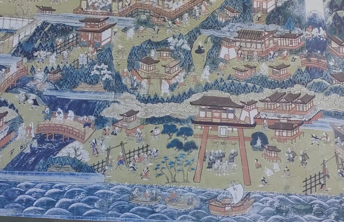 補陀落渡海船を描いた熊野那智参詣曼荼羅